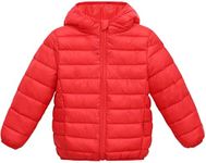 Kids Classic Puffy Jacket Girl's Cozy Puffer Jacket Boys' Bubble Jacket Red 9-10 Years