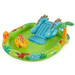 Intex 57166EP Little Dino Dinosaur Themed Inflatable Backyard Pool Play Center with Palm Tree Sprayer, Mini Slide, and Inflatable Dinosaur