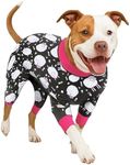LovinPet Pet Pajamas for Large Dogs, Anxiety Calming Dog Jumpsuit, Lightweight Onesie, Black Sheep Print, Large Dog Pjs, Long Sleeve Pullover for Dogs/Large