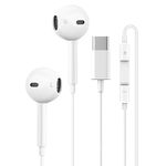 Original USB C Headphones Wired Type-C Earbuds Only for iPhone 15/15 Plus/ 15 Pro/ 15 Pro Max Wired Earphones Noise Isolation Deep Bass Stereo Sound Headset with Mic Headphones for iPad.