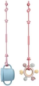 2Pack Dummy Clip - WeSweet Toy Straps for Baby Strollers Baby Cribs High Chair Toys Hanging Baskets Car Seat (Purple/Pink)