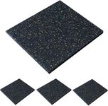 ybaymy 4PCS Eco-Sports Interlocking Tiles 25MM Heavy Duty Rubber Mats 20"x20"x1” Thick Rubber Exercise Equipment Mats Interlocking Rubber Gym Flooring Eco-Sport Rubber Floor Tiles Gym Rubber