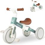 aiwo Kids Tricycle for 1-4 Year Old, 4 in 1 Toddler Balance Bike for 1 2 Year Old Boys Girls Gift, 3 Wheel Kids Trike Ride On Toy with Removable Pedal