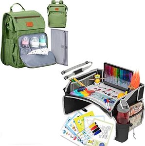 PILLANI Travel Bundle: Kids Travel Tray & Diaper Bag