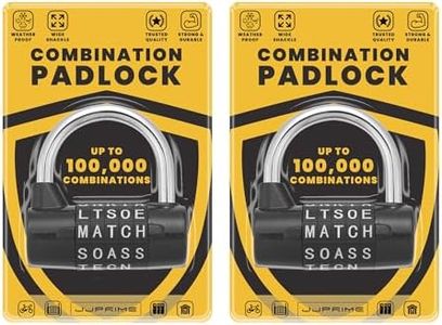 JJ PRIME,[2 juegos] Candado de combinación de 5 letras,Candado para exteriores resistente a la intemperie,Combinación de candado de código, cerrojo (negro, 8 mm)
