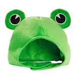 BHGT Frog Hat with Big Eyes Funny Costume Hat for Adults Novelty Hat Cartoon Plush Frog Headgear Cap Cute Cosplay Costume Dress Up Hat for Women Men Winter Festival Carnival Party Favor Photo Props