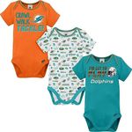 Gerber Unisex Baby Baby Boys NFL 3 Pack Short Sleeve Onesie Bodysuit, Team Color, 6-12 Months