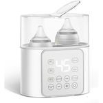 Baby Bottle Warmer, Baby Bottle Steriliser, 9-in-1 Multi Functional Baby Milk Warmer Fast Baby Food Heating & Defrost, Double Bottle Sterilizer with Timer, Baby Food Maker for Breastmilk or Formula