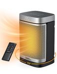 Dreo Home Space Heater for Bedroom, 1500W Portable Electric Ceramic Heater, Thermostat, Remote Control, LED Display, Overheating & Tip-Over Protection, 1-12H Timer, 70° Oscillating Heater Fan for Room