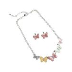 SOHI Women's Pastel Butterfly Jewellery Set For Casual Wear | Multi Colour | Alloy Material | Lobster Clasp Closure | Metallic Jewellery Set | Jewellery Set For Woman & Girls (9775)