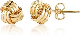 Barzel 18K Gold Plated Woven Love Knot Stud Earrings - Made In Brazil