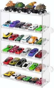 Transparent Acrylic Display Case for Toy Cars & Matchbox Cars, 6 Tiers Matchbox Cars Display Case, Sturdy Assembly Storage Case Display of 48 Toy Cars Matchbox Cars (6- Tiers)