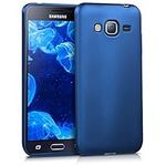 kwmobile Case Compatible with Samsung Galaxy J3 (2016) DUOS Case - Soft Slim Metallic TPU Silicone Cover - Metallic Blue