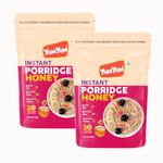 YUM YUM High Fiber Instant Roasted Porridge Honey Flavor with Proteins & Vitamins – 360gm (Pack of 2 Pouches) Nutritious Breakfast Cereals, (Daliya/Dalia)