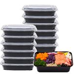 15 Pack 38 oz Plastic Meal Prep Containers with Lids, Leakproof Rectangular Food Storage Container Box for Restaurant, Kitchen, Takeout Food Service Disposables (Box - 38oz)