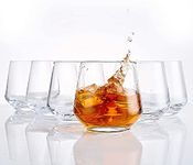 WRINGO 300 ML Diamond Whiskey Glasses, Set of 2 Amber Glassware, Modern Ideal Glasses for- Rocks, Scotch, Bourbon, Liqueur, Cocktail and Cognac