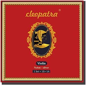 Cleopatra Nylon Handmade Violin Strings: Bonus E & A, Synthetic Core, Medium Gauge, Ball End, 4/4.