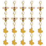 SUNNYCLUE 1 Box 40Pcs Bees Stitch Marker, Honey Bee Enamel Crochet Stitch Marker Charms Removable Lobster Clasp Locking Stitch Markers for Knitting Weaving Sewing Accessories DIY Handmade Gift Craft