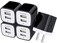 AILKIN USB Wall Plug, [5Pack-2Port]