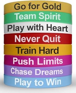 Silicone Wristbands - 8 Pack Fun and Motivational Wristbands for Men, Women & Kids - Silicone Rubber Bracelets with Inspirational Quotes - 8