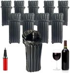 Wine Travel Bags for Wine Bottles Airplane,Black Reusable Wine Bottle Protector Bags with Free Inflator Pump,10 Packs