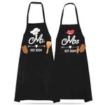 Mr and Mrs Aprons for Couples Gifts- Engagement Gifts Bridal Shower Gifts Wedding gifts for couples 2024, His and Her Gifts, Unique Kitchen Cooking Apron Gift Set