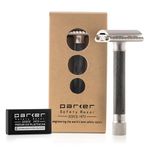 Parker Safety Razor Variant Adjustable Double-Sided Safety Razor and 5 Premium Blades - (Metallic) Graphite