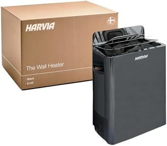 Harvia The Wall Electric Sauna Heater, Powerful 240V Sauna Stove for Medium Sized Rooms, Illuminated Operating Panel, Electric Heater for Dry Sauna Room, Includes Stones (8kW - Black)