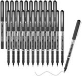 Shuttle Art Rollerball Pens, 25 Pack 0.5mm Extra Fine Point Black Liquid Ink Pens, Quick Drying & Long Lasting Pens Black Ink for Writing, Journaling, Notes Taking, School Office Supplies