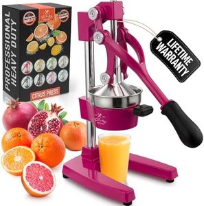 Zulay Kitchen Cast Iron Juicer - Heavy Duty Manual Juicer with Detachable Strainers for Easy Cleaning, Orange Juice Press for Citrus Fruits, Perfect for Bartenders, Juice Lovers & Health Enthusiasts