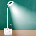 Pick Ur Needs Abs Plastic Study Table Lamp For Study With Usb Charging Cable Touch Control Flexible Head With Pen Stand Desk Lamp, Led