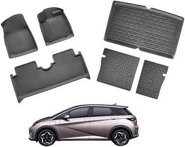 CMMCAT for BYD Dolphin 2023-2024 Floor Mats Trunk Mats Second Maximum Coverage, All-Weather Slip Resistant, Durable/XPE+TPR Noise-reducing Rubber, Non-deforming-Heavy duty/6-piece Set (AU RHD)