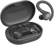 JLab Go Air Sport, Wireless Workout Earbuds Featuring C3 Clear Calling, Secure Earhook Sport Design, 32+ Hour Bluetooth Playtime, and 3 EQ Sound Settings (Graphite/Black)