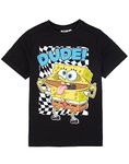 SPONGEBOB SQUAREPANTS Kids T-Shirt | Boys Girls Dude Checker Character Short Sleeve Black Top | TV Series Merchandise Gifts