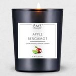 EM5™ @pple Bergamot Scented Candles for Home Décor & Aromatherapy | 60 Gm | Up to 20 Hours Burn Time | Smoke Free & Non-Toxic | Best Gift for Him/Her