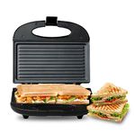 MILTON Express 800 Watt Grill Sandwich Maker | Electric Toaster Griller Sandwich Maker | Non Stick Coating Grill Plates | Power Indicators | 1 Year Warranty | Black