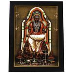 101Temples - Divinity Eternity Spirituality Lord Dakshinamurthy Wood Photo Frame for pooja roomwith Wall Hook, 1 Piece | 10” x 13”, Matt Finish