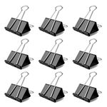 60 Pcs 25mm Mini Binder Clips, Black Metal Bulldog Clips, Small Foldback Paper Clips Clamp