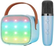 BONAOK Karaoke Machine Toy for Adults and Kids,Portable Bluetooth Karaoke Machine with Light, Rechargeable Wireless Karaoke Music Player Gift for Child, Wireless Karaoke Speaker System for Party(Blue)