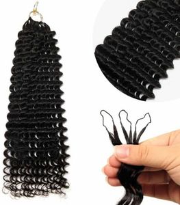 WOWANGEL Deep Wave Crochet Hair,Natural Black,22 Inch,1 Pack