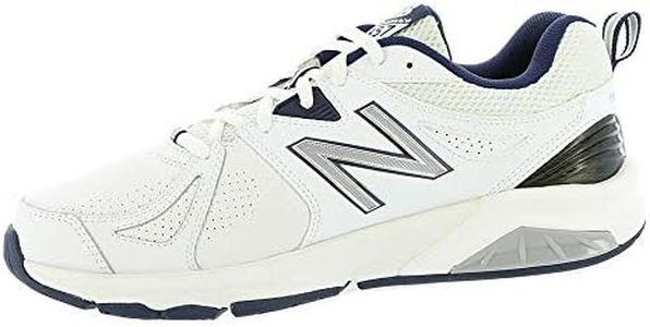 New Balance Men's 857 Cross Training Shoes, White/Navy, 11.5 US (Wide)