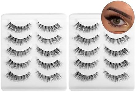 Eyelashes Lashes False Eyelashes Natural Eyelashes Wispy Lashes Mink Lashes False Eyelashes Natural 10 Pairs Frihappy DW4-Wispy