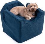 Snoozer Dog Car Seat: Lookout I Dog Booster Car Seat for Dogs Small 5-15 lbs, Size: Small, Fabric: Sapphire, Pet Car Seat to Alleviate Car Sickness for Dogs, Removable Machine Washable Cover