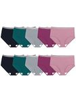 Fruit of the Loom Women's Tag Free Cotton Brief Panties (Regular & Plus Size), Plus Brief-10 Pack-Assorted Heathers, 13