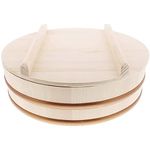 TIKUSAN Wooden Hangiri Sushi Rice Mixing Tub PP Band with Lid Made in Japan Made of Momi Fir Sushi Rice Bowl Sushi Oke (10.6" (27cm))