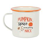 Something Different HA_40331 Enamel Mug | Pumpkin Spice | 1pc. 165g, White, 1 Count (Pack of 1)