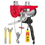 VEVOR Electric Hoist with14ft Control, 1320LBS Electric Winch, 10V Electric Hoist with Remote Control & Single/Double Slings for Lifting in Factories, Warehouses, Construction Site, Mine Filed