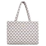 Carrylux Spacious Western Tote Handbag Shoulder Bag For Women With Embossed Geometric Print (White)