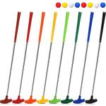 Hiboom 8 Pack Junior Golf Putter Bulk Putter for Left and Right Handed Golfers with 8 Practice Golf Balls for Ages 9-12 13-15 Teenagers Adult (Multi Color,33 Inch)
