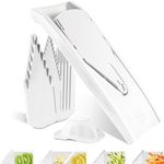 Börner Vegetable Slicer V1 (Starter Set) • V-Slicer with 4 Inserts & Fruit Holder • Adjustable Slicer for Vegetables & Fruits • Vegetable Cutter for Slices, Strips & Cubes • Color: White